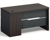 MAVRICK 1.4M Desk with Drawers - Dark Walnut deep